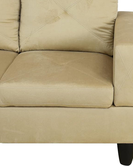 3-Piece L-Shaped Sectional Couches with 66.5'' Chaise Lounge & Storage Ottoman Modular Room Sofas for Home Office Apartment, Large Living Furniture, 97'' Right Hand Facing, Beige Microfiber - LeafyLoom