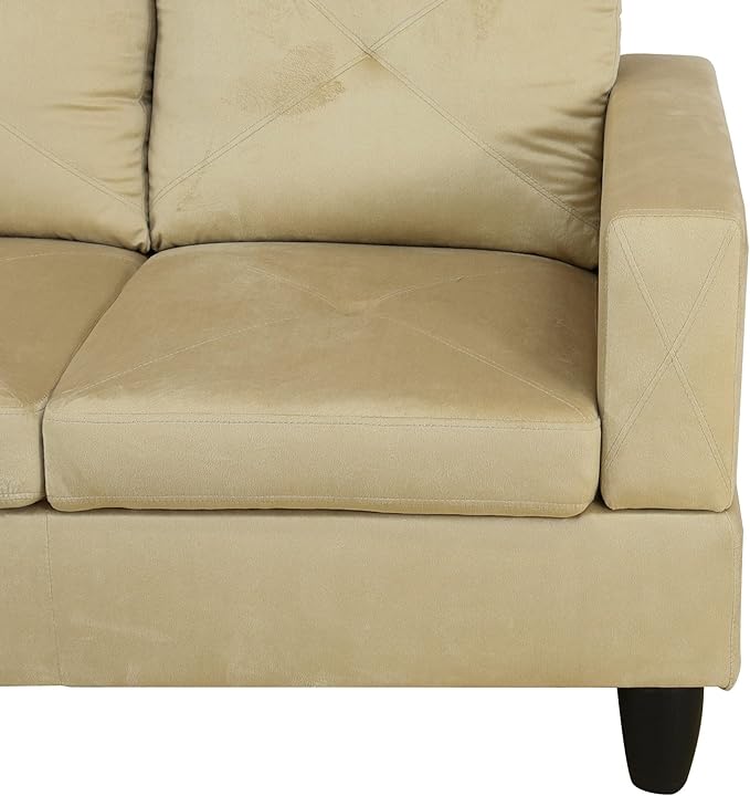 3-Piece L-Shaped Sectional Couches with 66.5'' Chaise Lounge & Storage Ottoman Modular Room Sofas for Home Office Apartment, Large Living Furniture, 97'' Right Hand Facing, Beige Microfiber - LeafyLoom