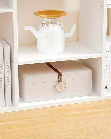 VASAGLE Bookshelf, Tree-Shaped Bookcase with 13 Storage Shelves, Rounded Corners, 9.8”D x 33.9”W x 55.1”H, White ULBC067W01 - LeafyLoom