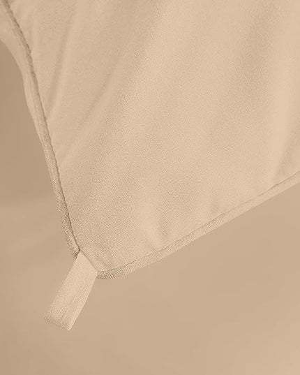 Utopia Bedding All Season 250 GSM Comforter - Plush Siliconized Fiberfill Comforters - Box Stitched (Beige, Queen) - LeafyLoom