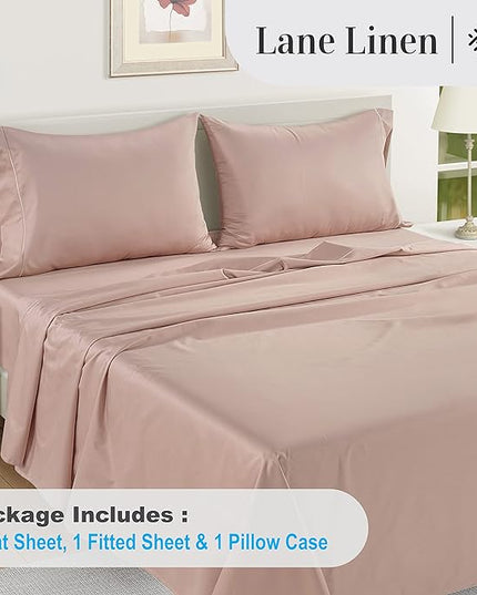 LANE LINEN 100% Egyptian Cotton Bed Sheets - 1000 Thread Count 3-Piece Twin Set Long Staple Bedding Sateen Weave Luxury Hotel Fits Upto 16" Mattress Sepia Rose - LeafyLoom
