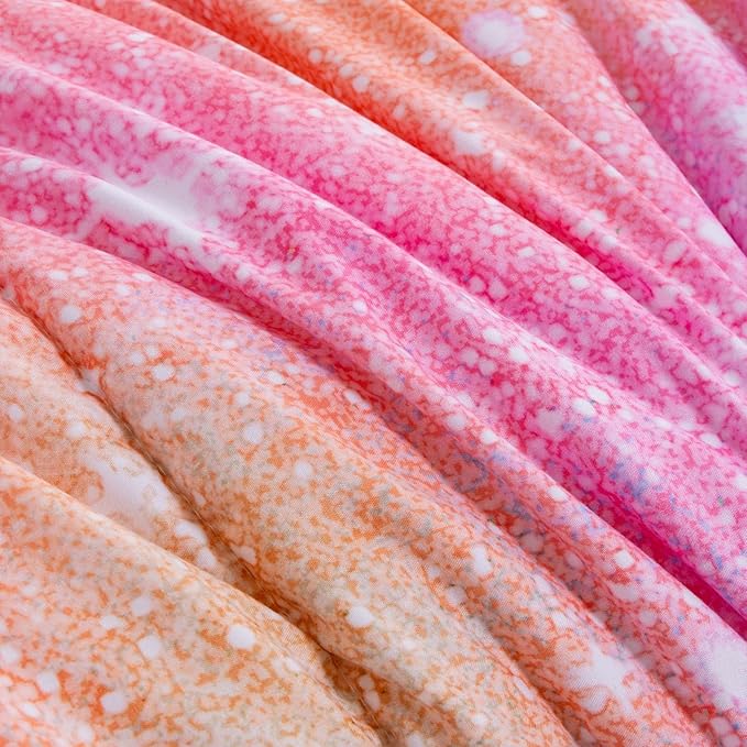 A Nice Night Galaxy Bedding Sets Outer Space Comforter 3D Printed Space Quilt Set Queen Size Glitter Pink Green Color,for Children Boy Girl Teen Kids - LeafyLoom