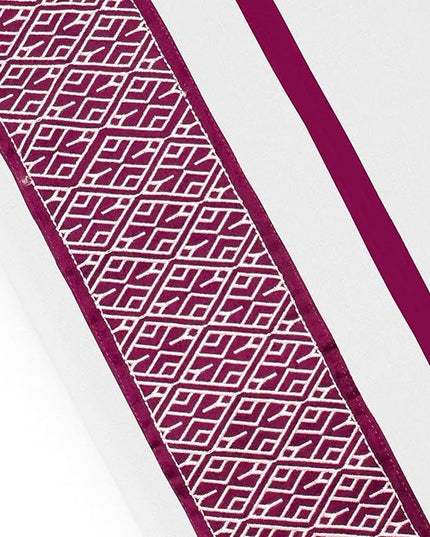 1000 Thread Count Egyptian Cotton Sheets California King Size 4 Piece Sheet Set - All Around Elastic 18" Deep Fitted Sheet, Extra Soft & Best Bed Sheets - Burgundy Embroidered White Sheets - LeafyLoom