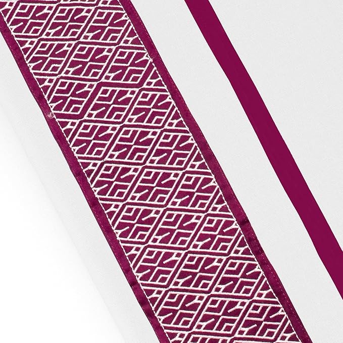 1000 Thread Count Egyptian Cotton Sheets California King Size 4 Piece Sheet Set - All Around Elastic 18" Deep Fitted Sheet, Extra Soft & Best Bed Sheets - Burgundy Embroidered White Sheets - LeafyLoom