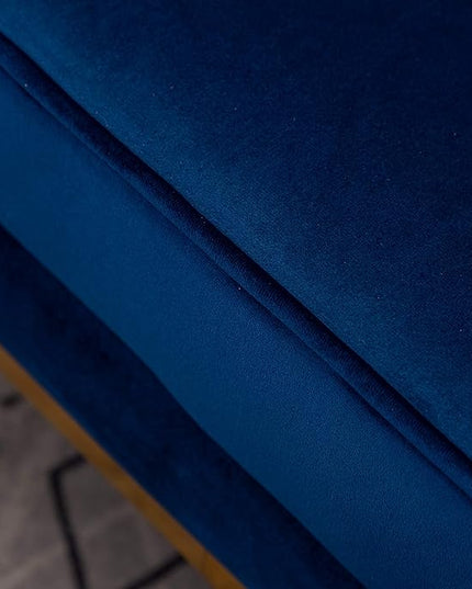 Roundhill Furniture Lenola Upholstered Accent Arm Chair, Blue 29.75D x 27.5W x 34.5H Inch - LeafyLoom