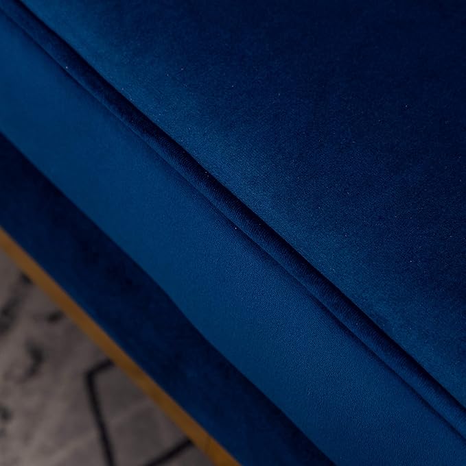 Roundhill Furniture Lenola Upholstered Accent Arm Chair, Blue 29.75D x 27.5W x 34.5H Inch - LeafyLoom