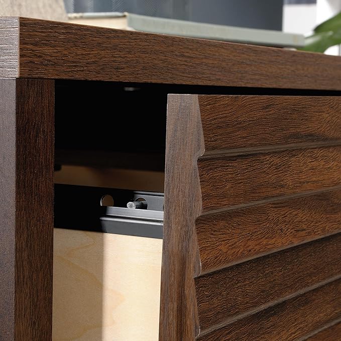 Sauder Englewood Lateral file, L: 30.87" x W: 19.29" x H: 29.25", Spiced Mahogany finish - LeafyLoom