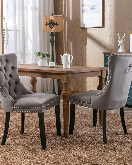 NicBex Haerin-SD-00097-LWJ Dining Chairs, 25.5"x19.7"x37.4", Deep Gray - LeafyLoom