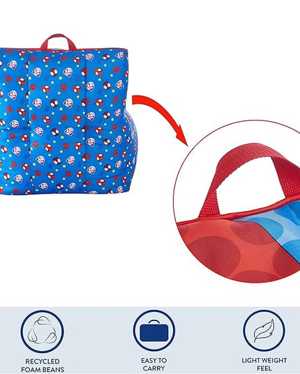 Idea Nuova Marvel Spidey & His Amazing Friends Toddler Nylon Bean Bag Chair with Piping & Top Carry Handle, NN201537, Large, Spidey & Friends - LeafyLoom