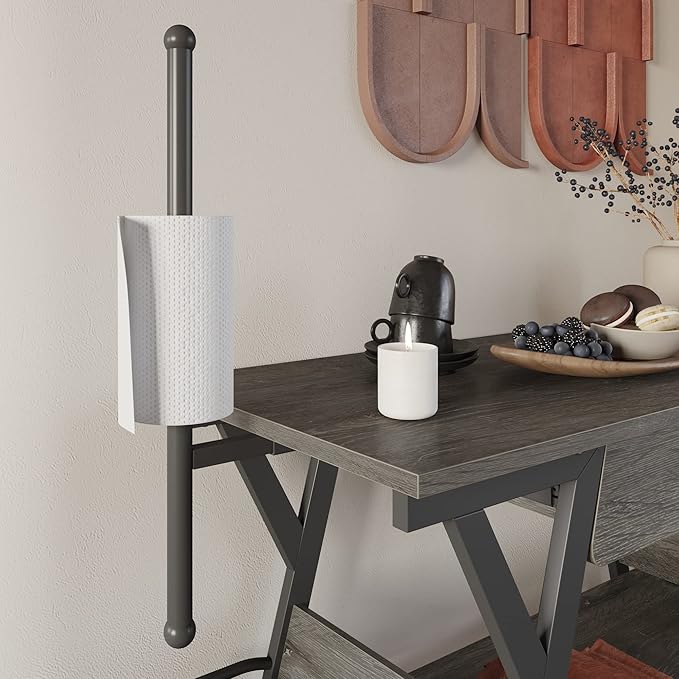 Bestier Coffee Bar Station, Kitchen Island Cart with Storage, Coffee Cart with Drawer, Paper Towel Holder and Lockable Wheels, Bar Table for Dinning Room Living Room, Gray - LeafyLoom
