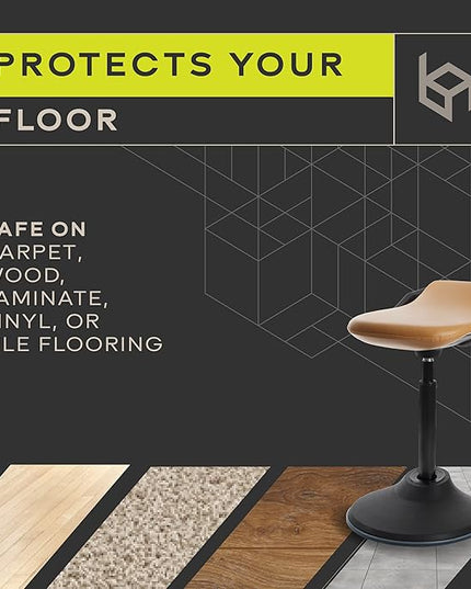bonVIVO Standing Desk Chair - Ergonomic Chair for Tall Office Desks w/Back Support and Handles for Posture and Balance - Work from Home High Stool - Khaki - LeafyLoom
