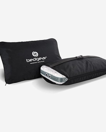 Bedgear Storm Performance Pillow - Travel Size - Cooling Bed Pillow for Hot Sleepers - Medium-Firm Pillow for All Sleep Positions, Hypoallergenic, Washable & Removable Cover - LeafyLoom