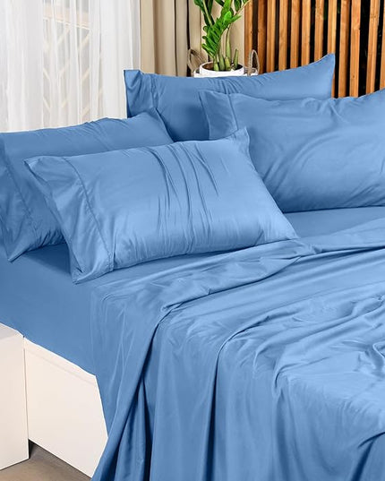 Utopia Bedding Queen Bed Sheets Set - 4 Piece Bedding - Brushed Microfiber - Shrinkage and Fade Resistant - Easy Care (Queen, Dutch Blue) - LeafyLoom