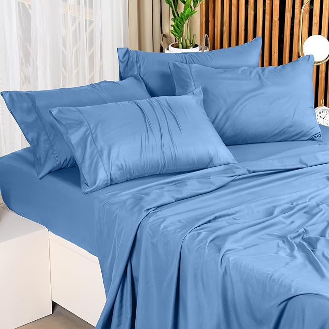 Utopia Bedding Queen Bed Sheets Set - 4 Piece Bedding - Brushed Microfiber - Shrinkage and Fade Resistant - Easy Care (Queen, Dutch Blue) - LeafyLoom