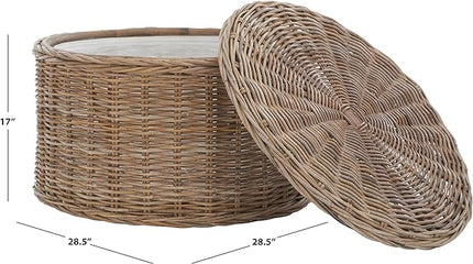 Safavieh Home Collection Coffee Table, Grey, 28.5 in x 28.5 in x 17 in - LeafyLoom