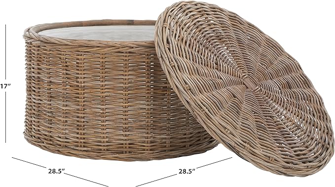 Safavieh Home Collection Coffee Table, Grey, 28.5 in x 28.5 in x 17 in - LeafyLoom
