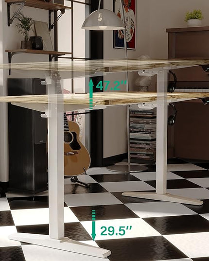 Monomi Height Adjustable Electric Standing Desk, 55 x 28 Inches Stand up Desk, Sit Stand Home Office Computer Desk, Maple - LeafyLoom