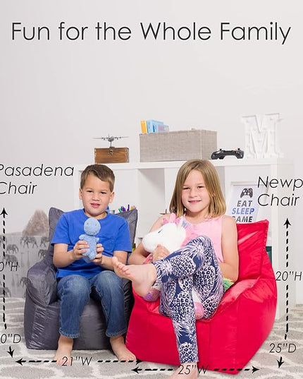 Posh Creations Bean Bag Structured Seat for Toddlers and Kids, Comfy Chair for Children, Pasadena, Purple - LeafyLoom
