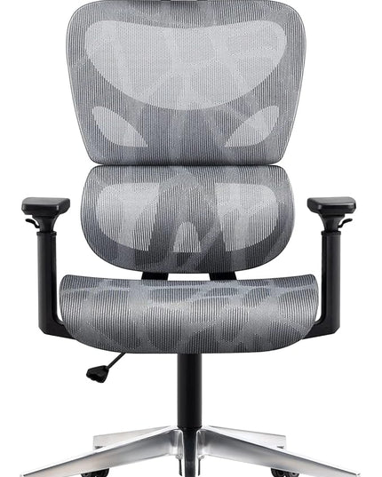 Nouhaus Ergo3D Ergonomic Office Chair Lumbar Support Mesh Office Chair with 4D Adjustable Armrest, Adjustable Headrest and Wheels, Mesh High Back Home Office Desk Chairs (Grey) - LeafyLoom