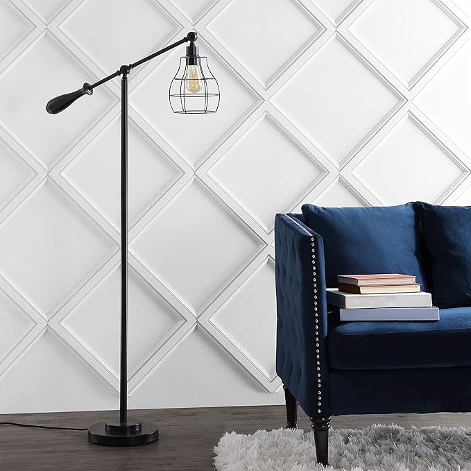 Safavieh FLL4061A Lighting Brice Industrial Black 60-inch (LED Bulb Included) Floor Lamp - LeafyLoom