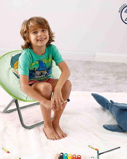 Idea Nuova Disney Star Wars The Mandalorian, Grogu aka The Child Toddler 19” Folding Saucer Chair with Cushion, Polyester, Ages 3+ - LeafyLoom
