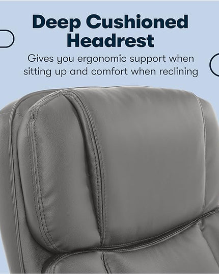 Serta Fairbanks Big and Tall High Back Executive Office Ergonomic Gaming Computer Chair with Layered Body Pillows, Contoured Lumbar Zone, Gray - LeafyLoom
