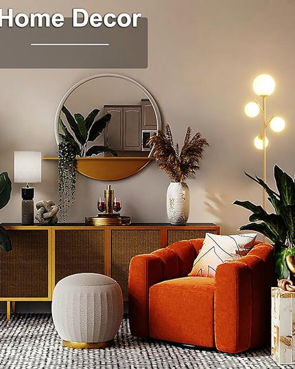 4 Globe Gold Floor Lamp, Modern Sputnik Tree Standing Lamp with Frosted Glass Ball Lampshade & 3000K LED Bulbs, Mid Century Contemporary Tall Lamp for Living Room, Bedroom - Antique Brass - LeafyLoom