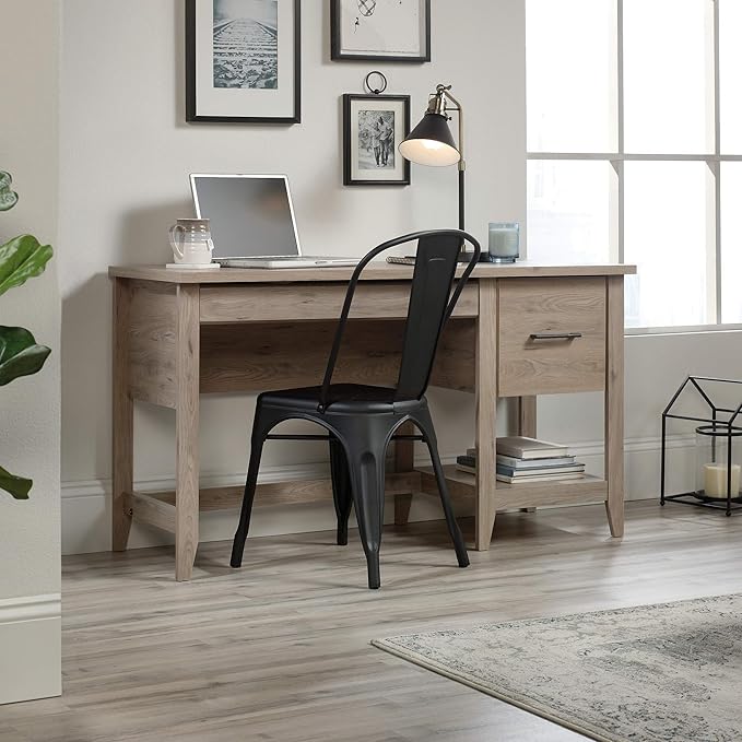 Sauder Summit Station Desk, L: 52.09" x W: 19.29" x H: 29.02", Laurel Oak finish - LeafyLoom