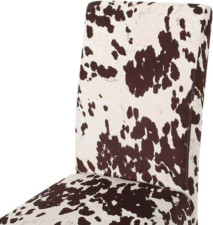 Christopher Knight Home Evelyn Contemporary Velvet Dining Chairs (Set of 4), Milk cow, Espresso - LeafyLoom