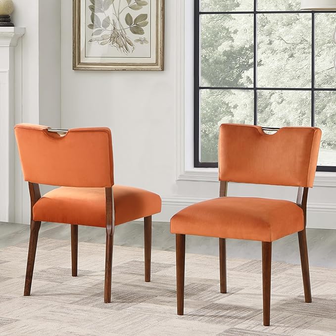 NicBex Haerin-SD-00135-LWJ Dining Chairs, 23"x19"x33", Orange - LeafyLoom