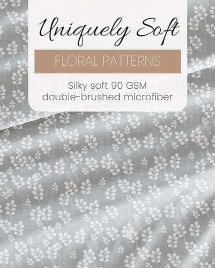 Linen Market 4 Piece Queen Bedding Sheet Set (Gray Wheatfield) - Sleep Better Than Ever with These Ultra-Soft & Cooling Bed Sheets for Your Queen Size Bed - Deep Pocket Fits 16" Mattress - LeafyLoom