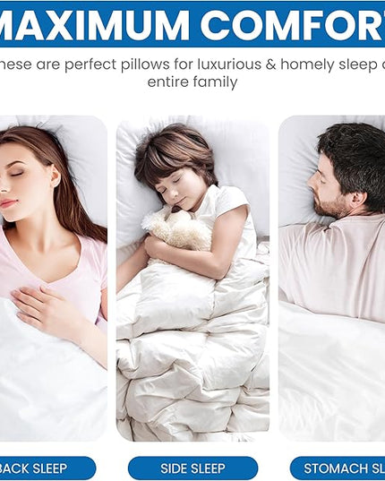Utopia Bedding Bed Pillows for Sleeping (White), King Size, Set of 6, Hotel Pillows, Cooling Pillows for Side, Back or Stomach Sleepers - LeafyLoom