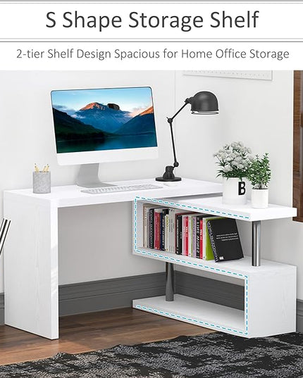 NicBex Kimberly-DW-00212-LWJ Home Office Desks, 47.25"x45"x30", White - LeafyLoom