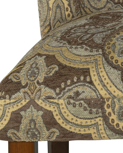 HomePop Parsons Upholstered Accent Dining Chair, Set of 2, Blue and Brown Paisley - LeafyLoom