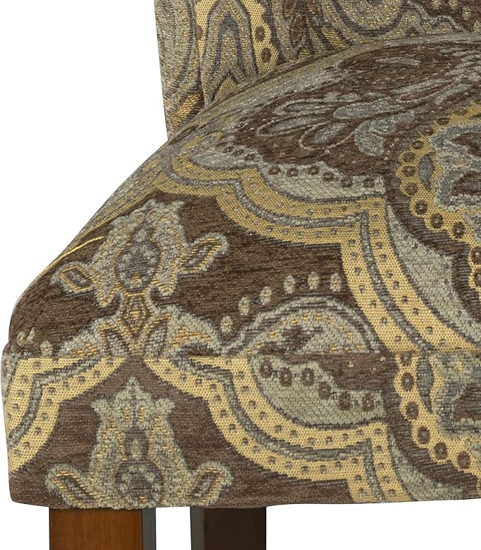 HomePop Parsons Upholstered Accent Dining Chair, Set of 2, Blue and Brown Paisley - LeafyLoom