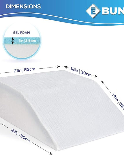 Ebung Leg Elevation Pillow with Memory Foam & Cooling Gel - Elevated Leg Pillows for Sleeping, Blood Circulation, Leg Swelling Relief, and Sciatica Pain Relief - Pillow for Back Pain and Pregnancy - LeafyLoom
