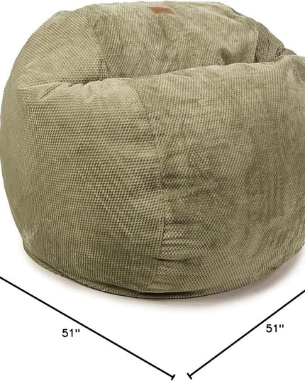 CordaRoy's Chenille Bean Bag Chair, Convertible Chair Folds from Bean Bag to Lounger, As Seen on Shark Tank, Moss - King Size - LeafyLoom