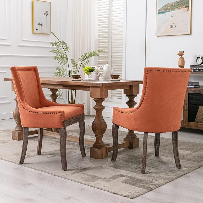 NicBex Haerin-SD-00086-LWJ Dining Chairs, 22.8"x20.8"x35.4", Orange - LeafyLoom