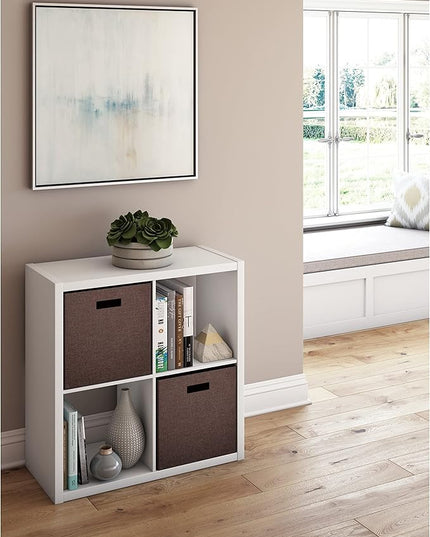 ClosetMaid 4550 Decorative Open Back 4-Cube Storage Organizer, Bleached Walnut - LeafyLoom