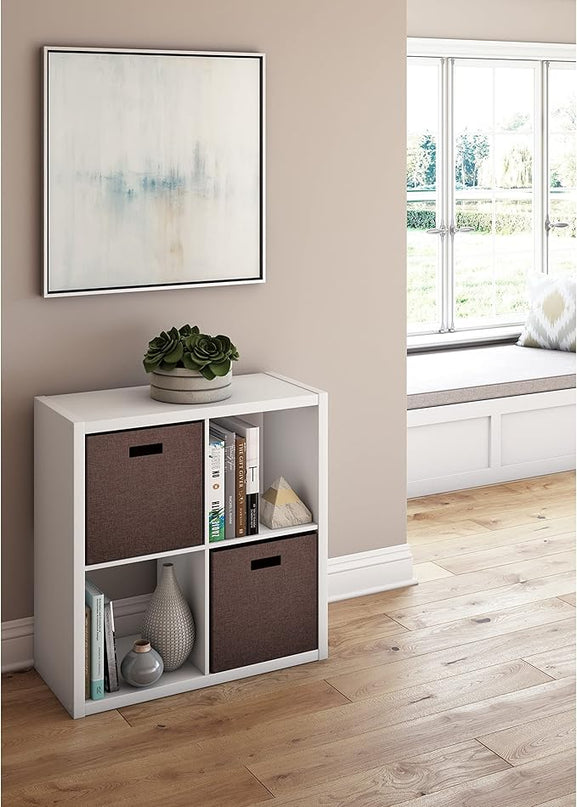 ClosetMaid 4550 Decorative Open Back 4-Cube Storage Organizer, Bleached Walnut - LeafyLoom