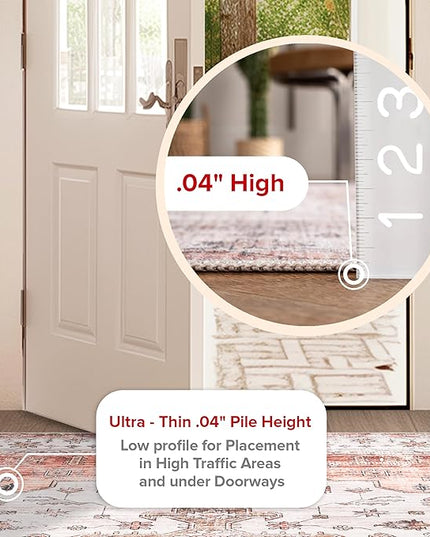 nuLOOM 2x10 Machine Washable Rain Haven Vintage Medallion Area Rug, Beige, Traditional Faded Design, Non-Slip Backing, Stain Resistant, For Bedroom, Dining Room, Living Room, Kitchen - LeafyLoom