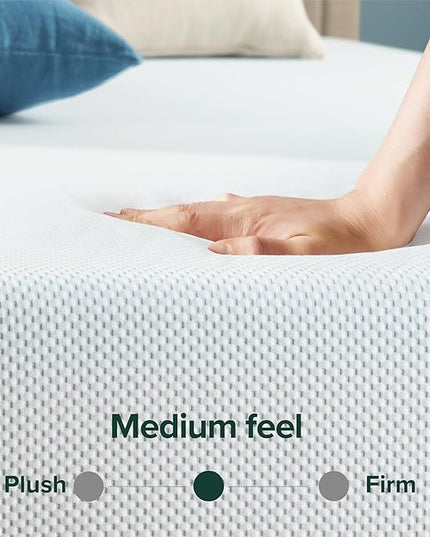 ZINUS 10 Inch Green Tea Cooling Memory Foam Mattress [New Version], King, Fiberglass free, Medium Firmness, Cooling Gel Foam, Certified Safe Foams & Fabric, Mattress in A Box - LeafyLoom