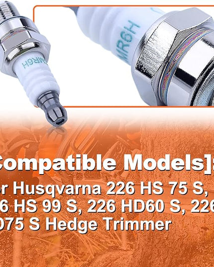 Spark Plug for Husqvarna 130BT 150BT 170BF 170BT 180BF 180BT 350BF 350BT 360BT 370BTS 380BFS 380BTS 560BFS 570BFS 570BTS 426LST 233RJ 243R 253R Backpack Blower Trimmer - LeafyLoom