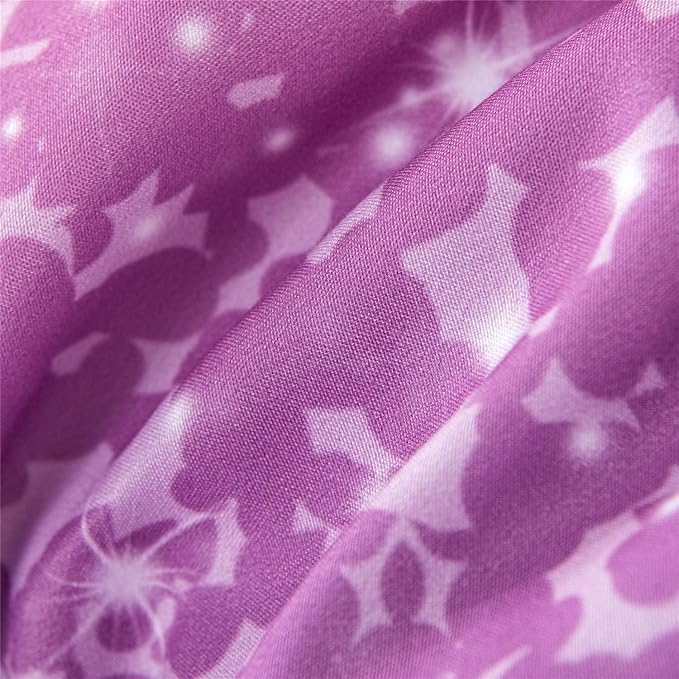 RYNGHIPY 6Pcs Full Gradient Pink Purple Glitter Comforter Sets for Teens Girls Kids, Colorful Rainbow Glitter Themed Bedding Set - LeafyLoom