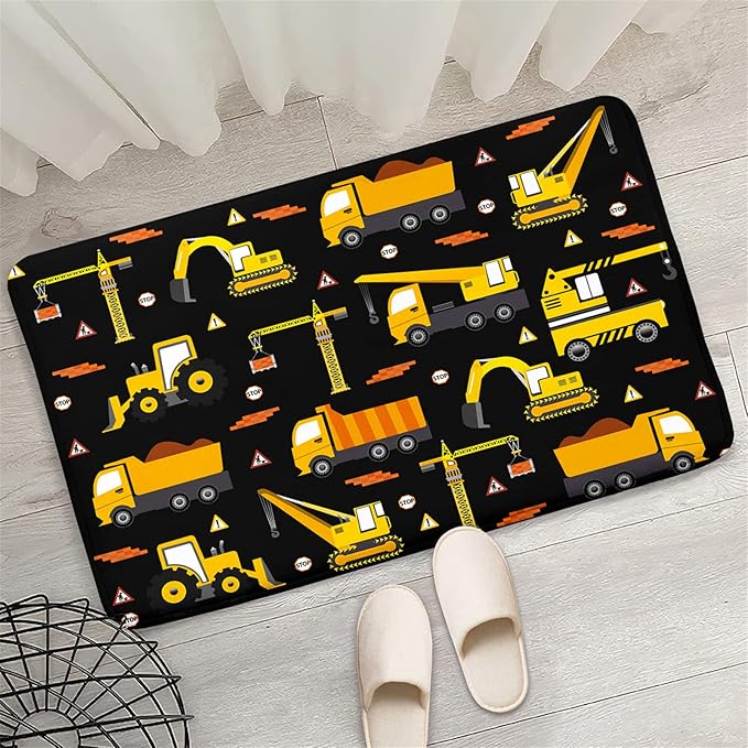 Car Track Rug Construction Play Mat Car Rug for Boys Room Kids Rugs for Playroom Construction Mat for Kids Car Rug for Boys Room Construction Decor for Boys Room,Black 2'×3' - LeafyLoom