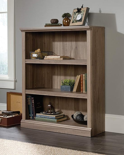 Sauder Miscellaneous Storage 3-Shelf Bookcase/ Book shelf, Salt Oak finish - LeafyLoom