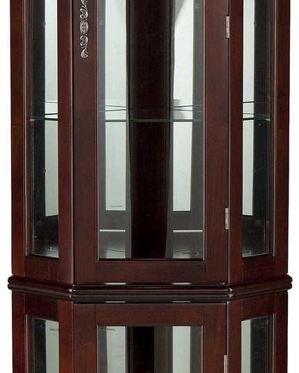 Home Decorators Collection Vitric Lighted Curio, 70" Hx21 Wx16 D, Mahogany - LeafyLoom