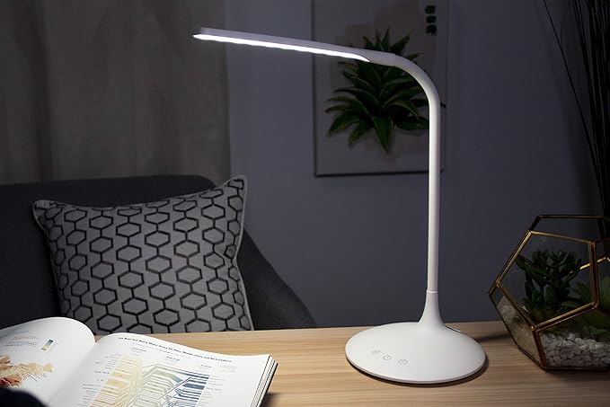 BLACK+DECKER VLED1819-BD Battery LED Desk Lamp, Dimmable with Adjustable Color Temperature, 4 Hour Battery Life, Rechargeable, Eco Friendly, White - LeafyLoom