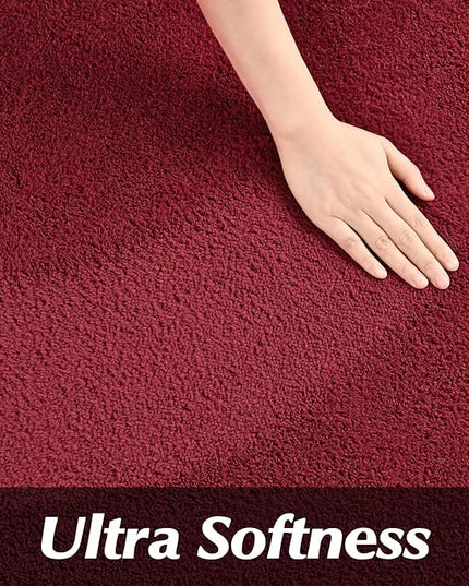 Round Area Rugs for Bedroom Living Room, 4x4 Rose Red Super Soft Comfy Thickened Memory-Foam Indoor Circle Carpets, Modern Aesthetic Minimalist Carpet for Boys Girls Adults Nursery Home Décor - LeafyLoom