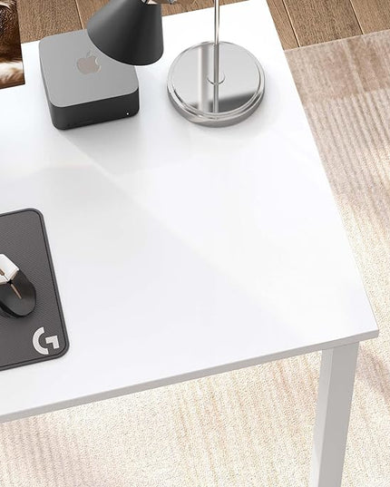 Computer Desk,55.1 inches Office Desk & Workstations for Home Office, Gaming Desk Computer Table,Modern Simple Style Laptop Table, White - LeafyLoom